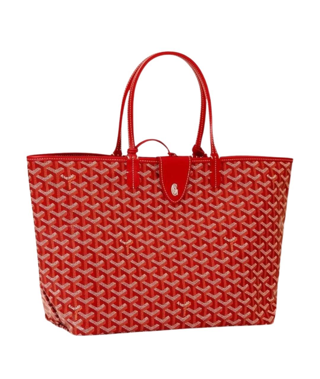 GOYARD Красная сумка с короткими ручками из канвы, фото 1