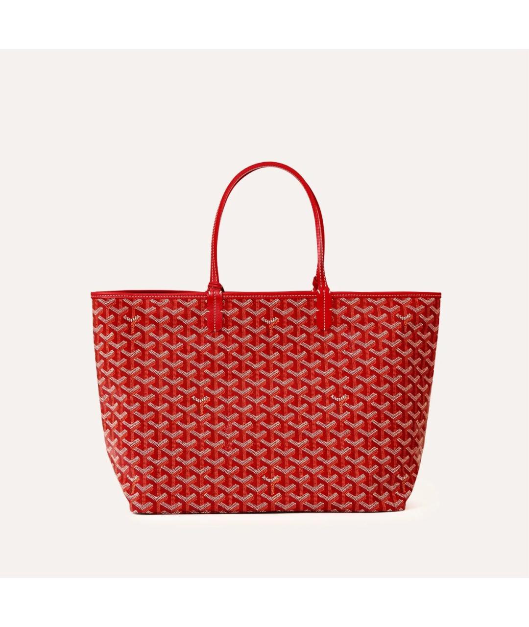 GOYARD Красная сумка с короткими ручками из канвы, фото 3