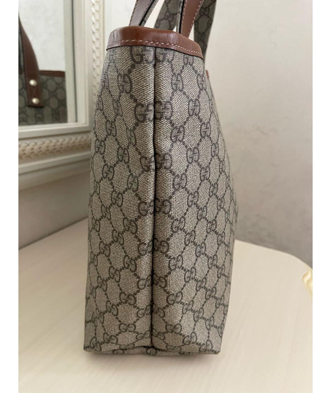 GUCCI Бежевая сумка тоут из канвы, фото 5