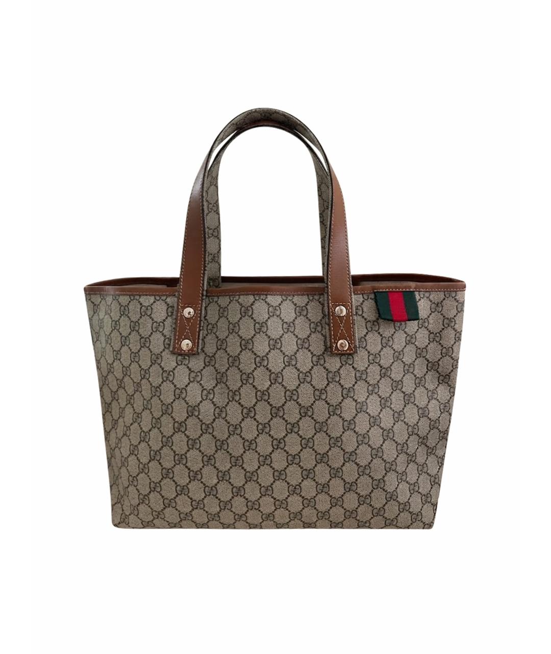 GUCCI Бежевая сумка тоут из канвы, фото 1