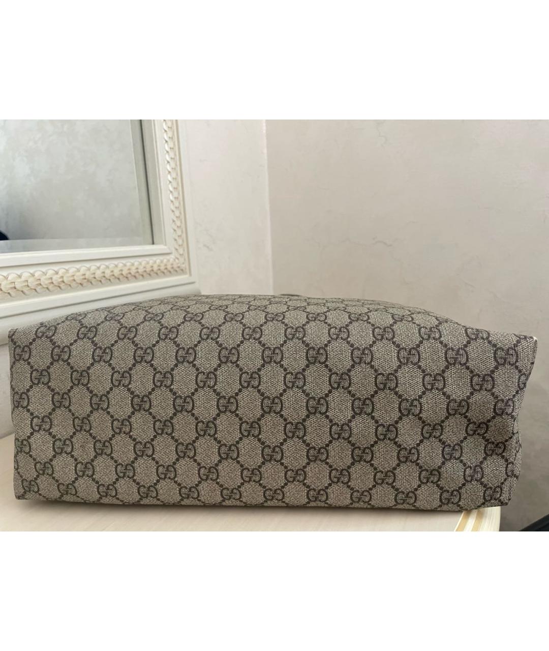 GUCCI Бежевая сумка тоут из канвы, фото 6