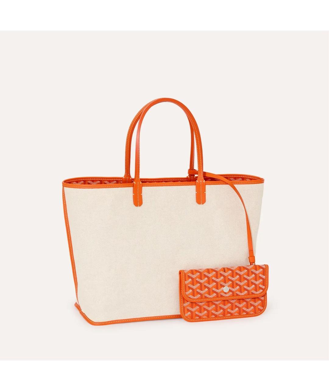 GOYARD Оранжевая сумка с короткими ручками из канвы, фото 2