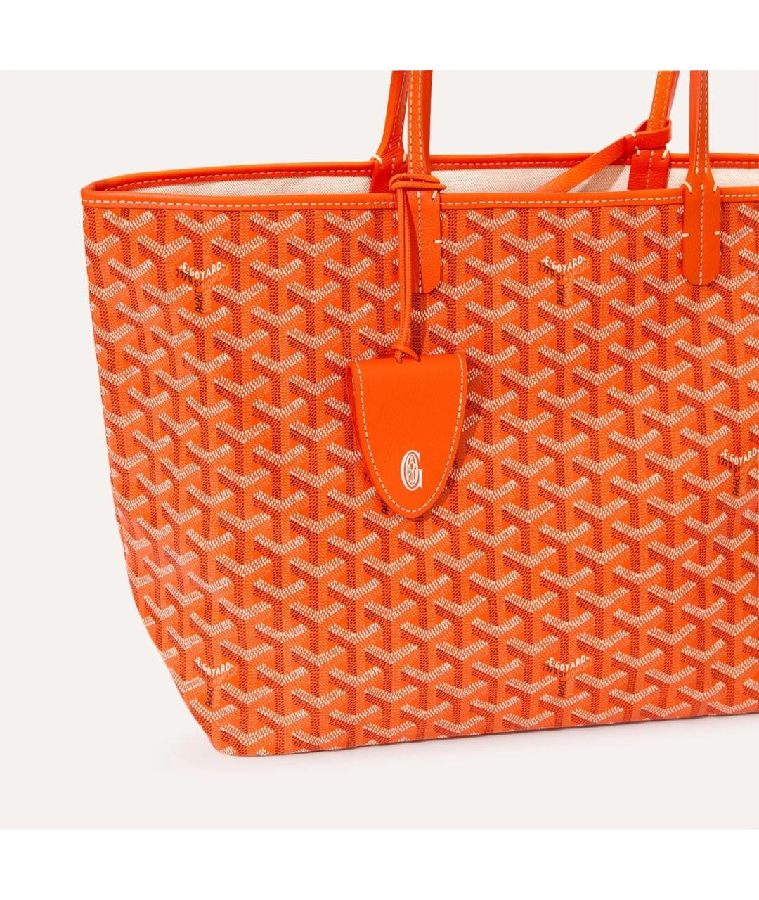 GOYARD Оранжевая сумка с короткими ручками из канвы, фото 4