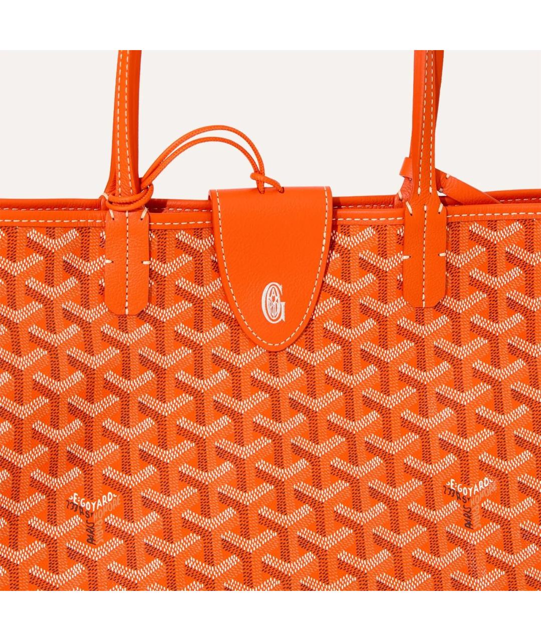 GOYARD Оранжевая сумка с короткими ручками из канвы, фото 5