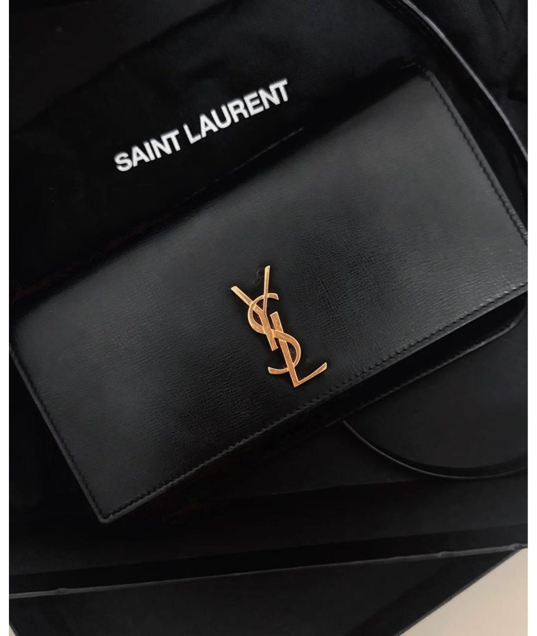 SAINT LAURENT Черная кожаная сумка через плечо, фото 4