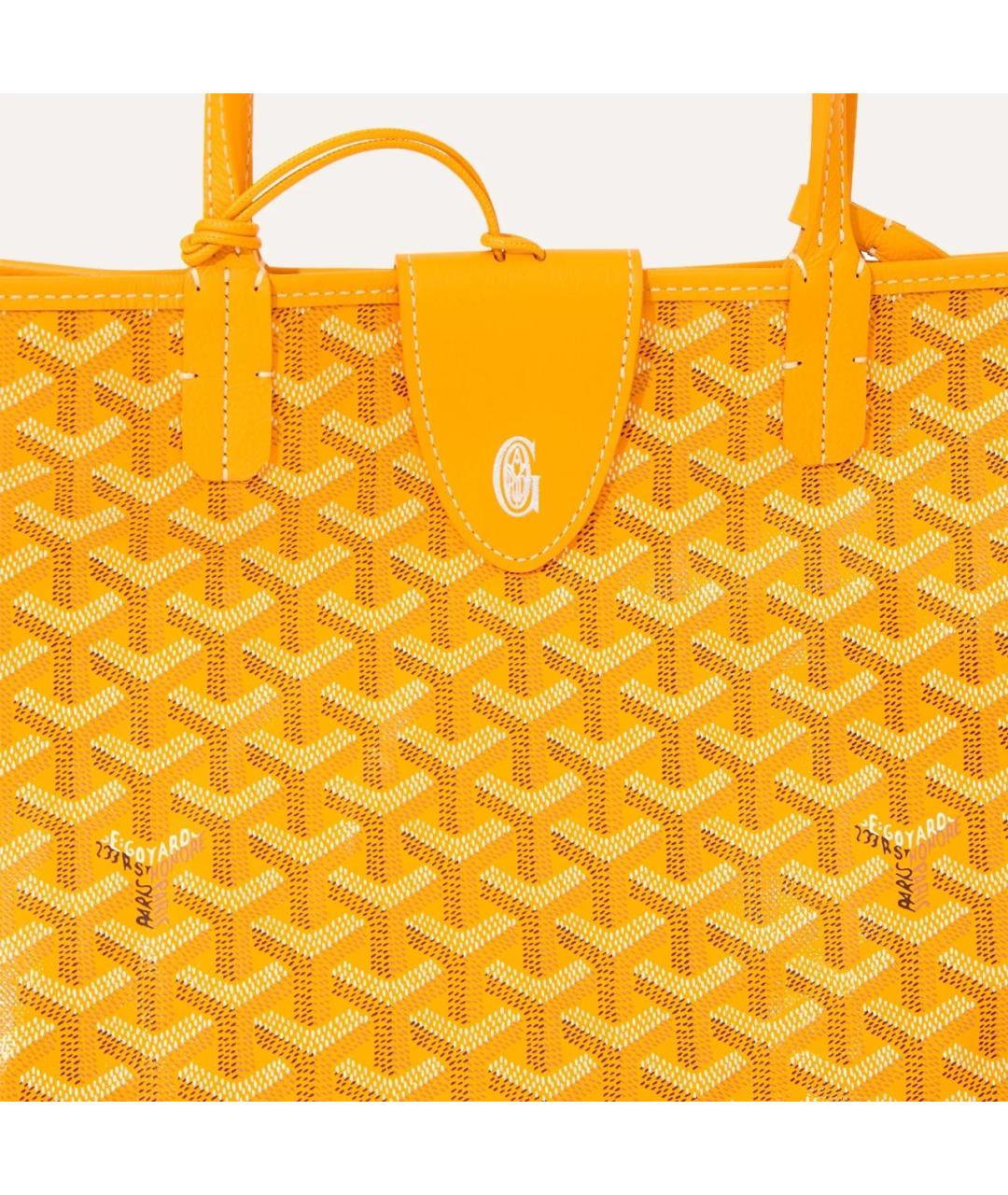GOYARD Желтая сумка с короткими ручками из канвы, фото 5