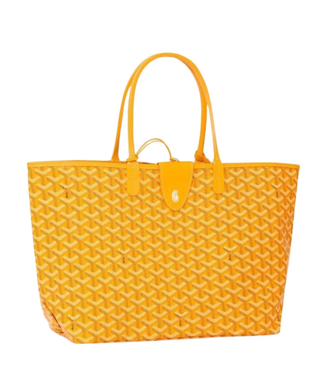 GOYARD Желтая сумка с короткими ручками из канвы, фото 1