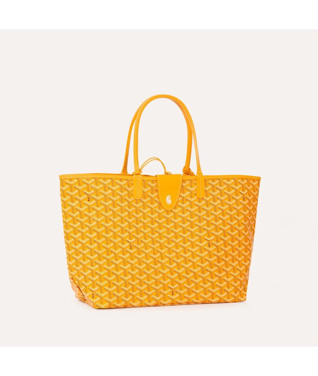 GOYARD Желтая сумка с короткими ручками из канвы, фото 7
