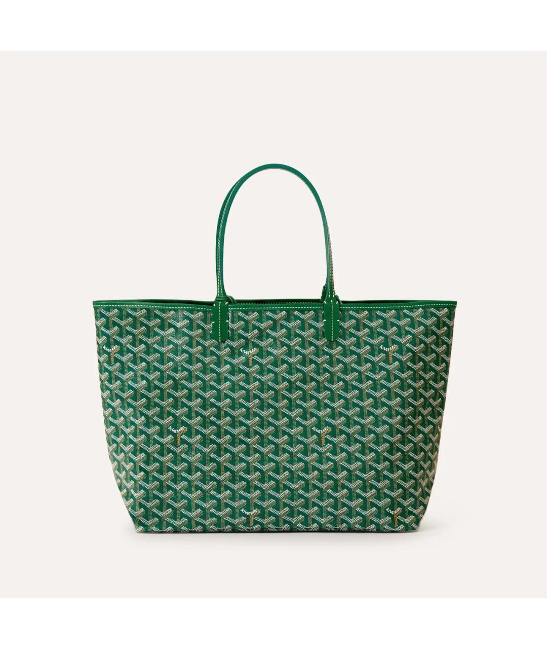 GOYARD Зеленая сумка с короткими ручками из канвы, фото 3