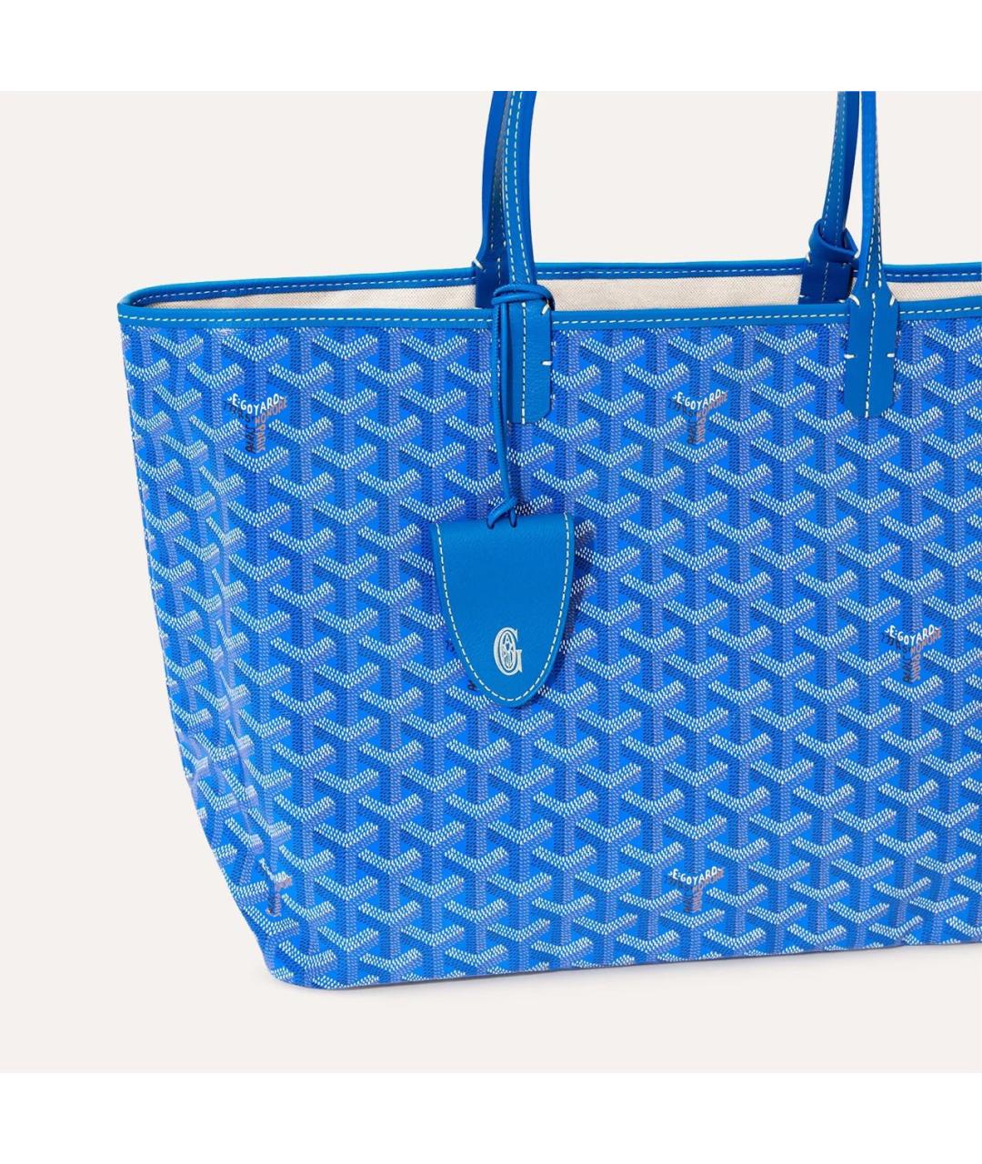 GOYARD Синяя сумка с короткими ручками из канвы, фото 4