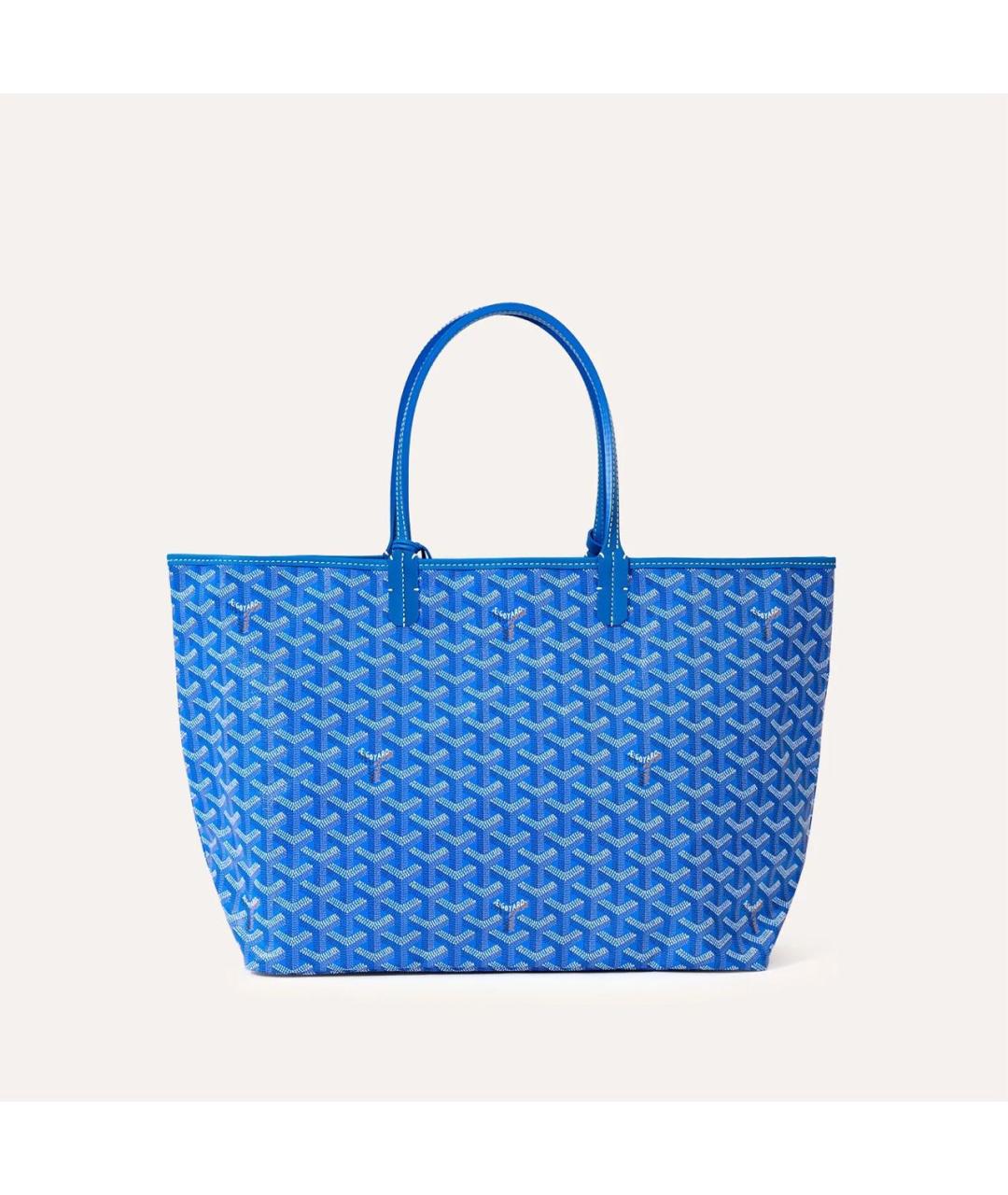 GOYARD Синяя сумка с короткими ручками из канвы, фото 3