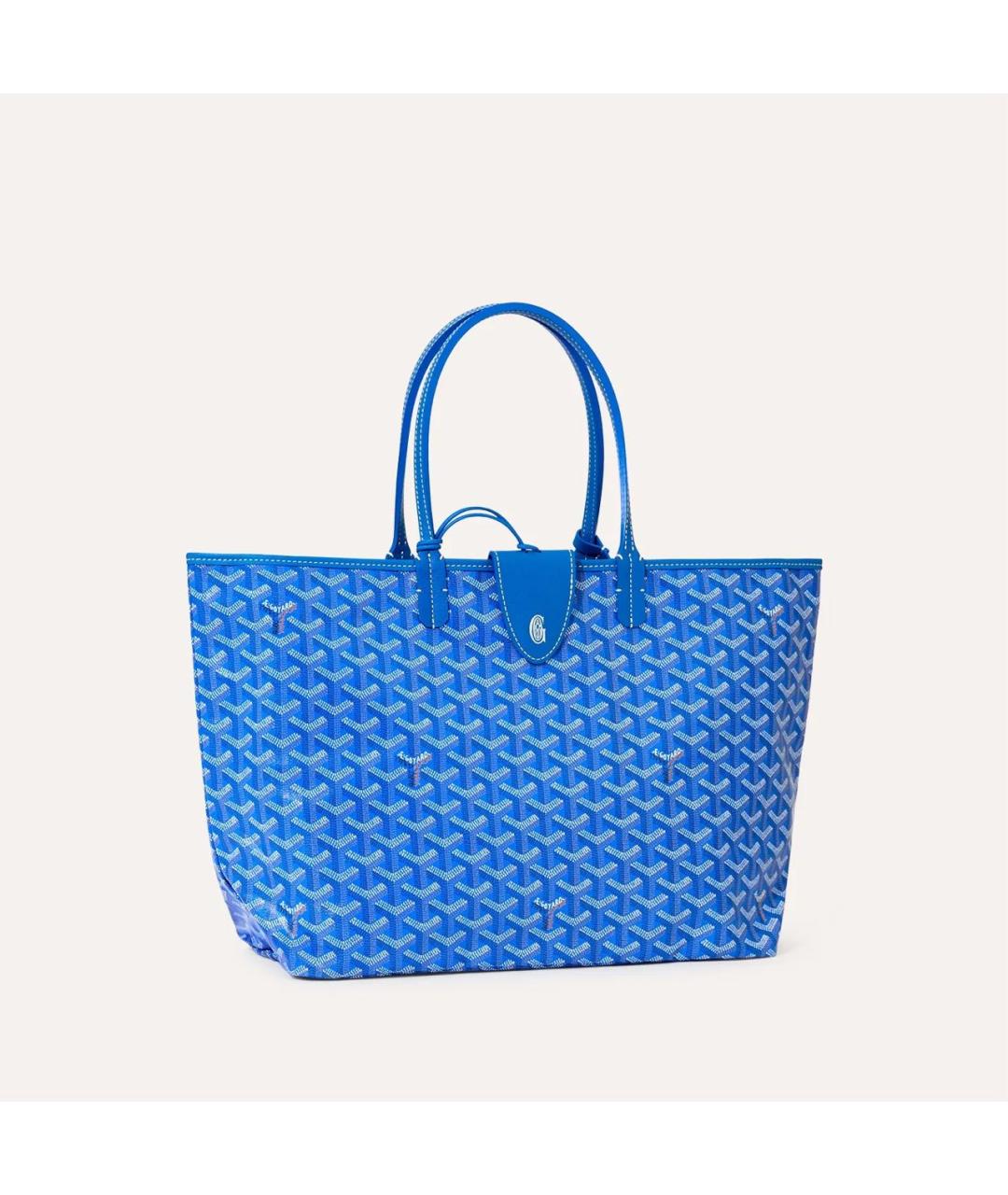 GOYARD Синяя сумка с короткими ручками из канвы, фото 7
