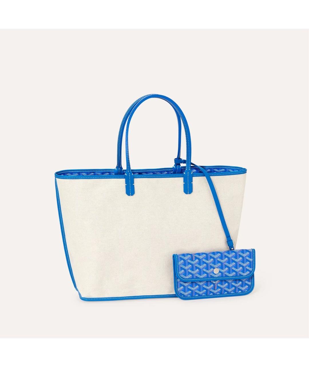 GOYARD Синяя сумка с короткими ручками из канвы, фото 2
