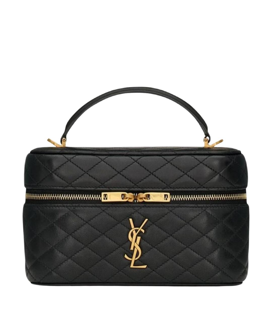 SAINT LAURENT Черная кожаная сумка через плечо, фото 1