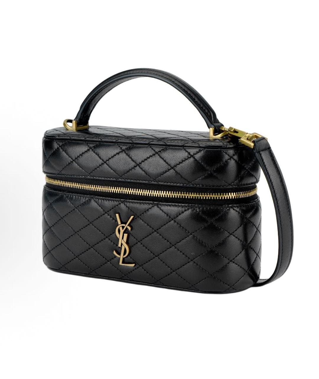 SAINT LAURENT Черная кожаная сумка через плечо, фото 2