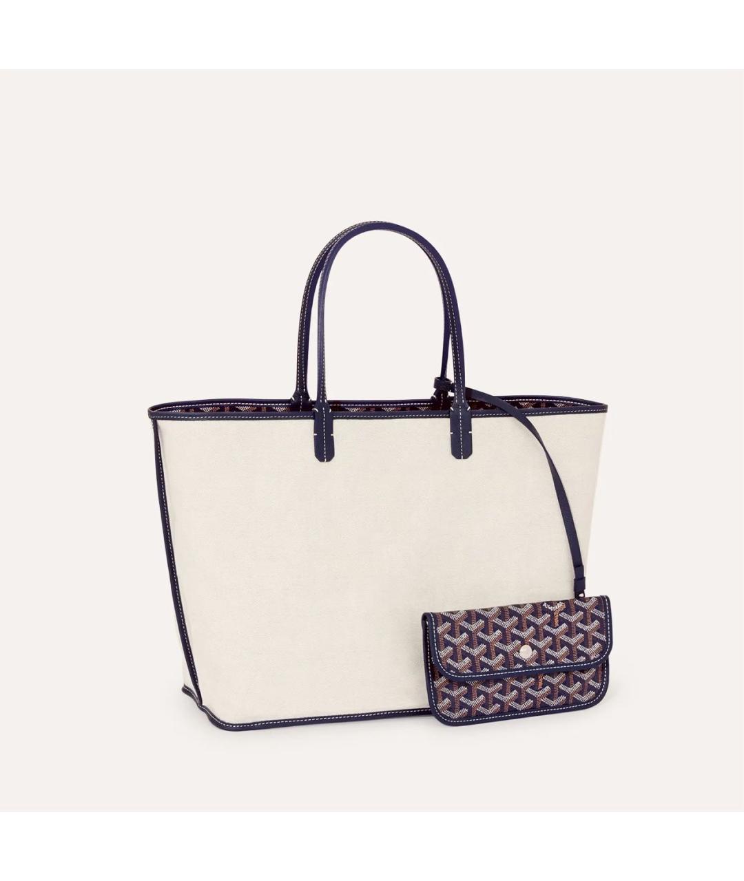 GOYARD Темно-синяя сумка с короткими ручками из канвы, фото 2