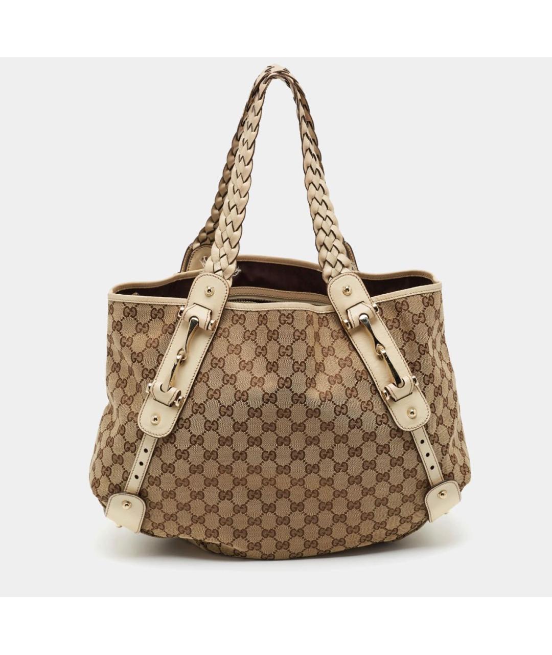 GUCCI Бежевая тканевая сумка тоут, фото 9