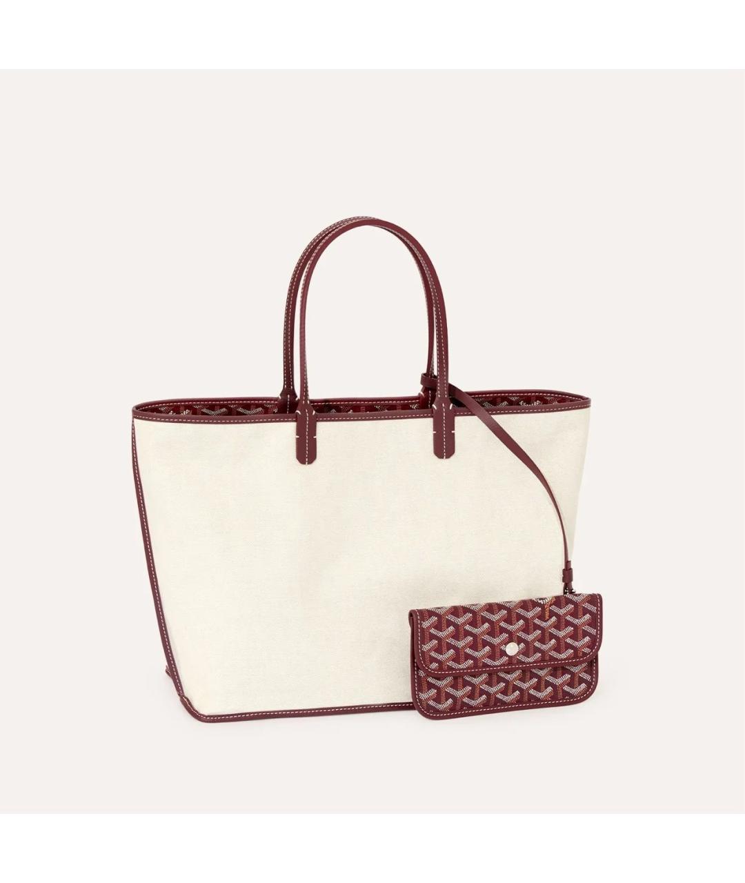 GOYARD Бордовая кожаная сумка с короткими ручками, фото 2