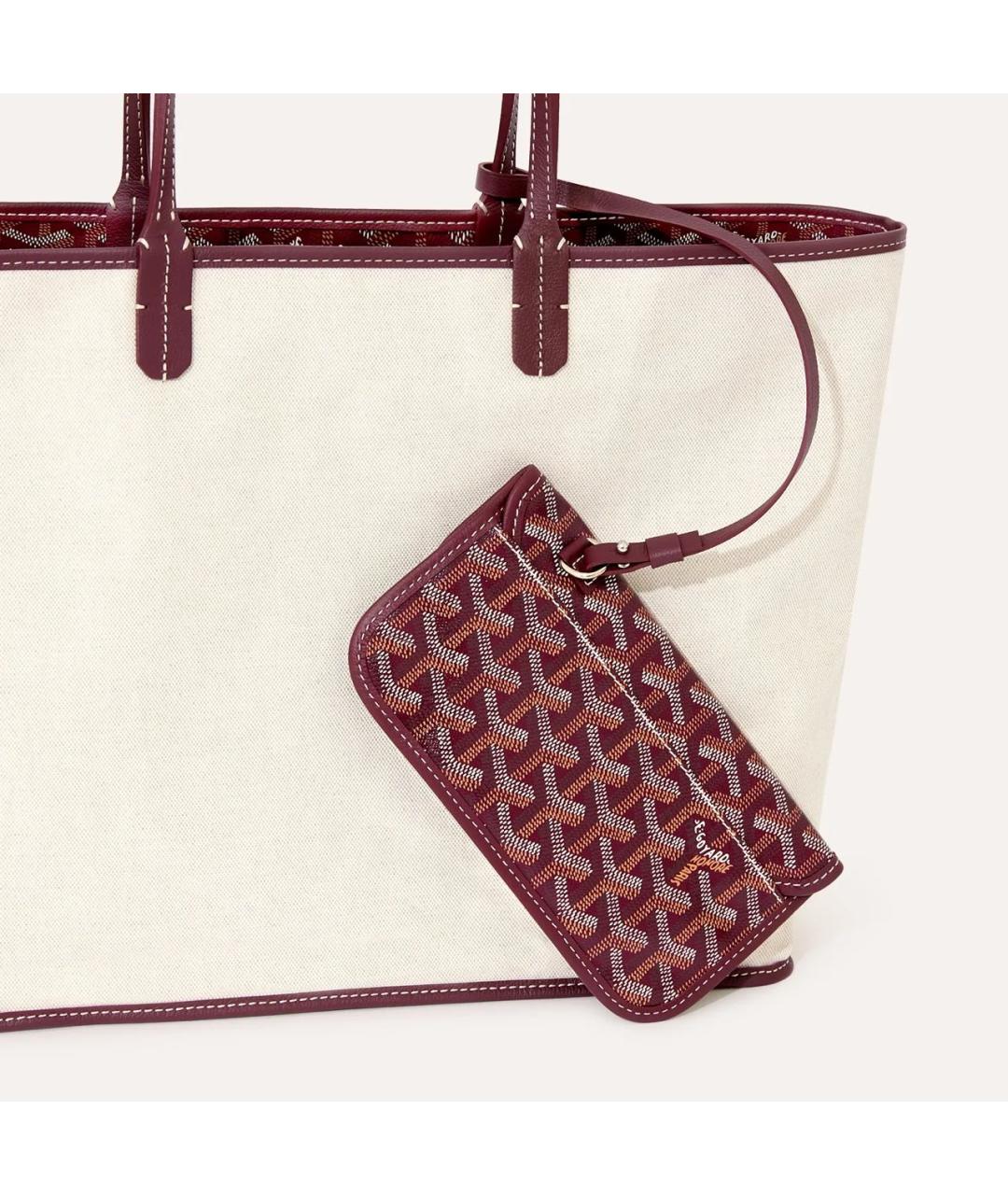 GOYARD Бордовая кожаная сумка с короткими ручками, фото 6