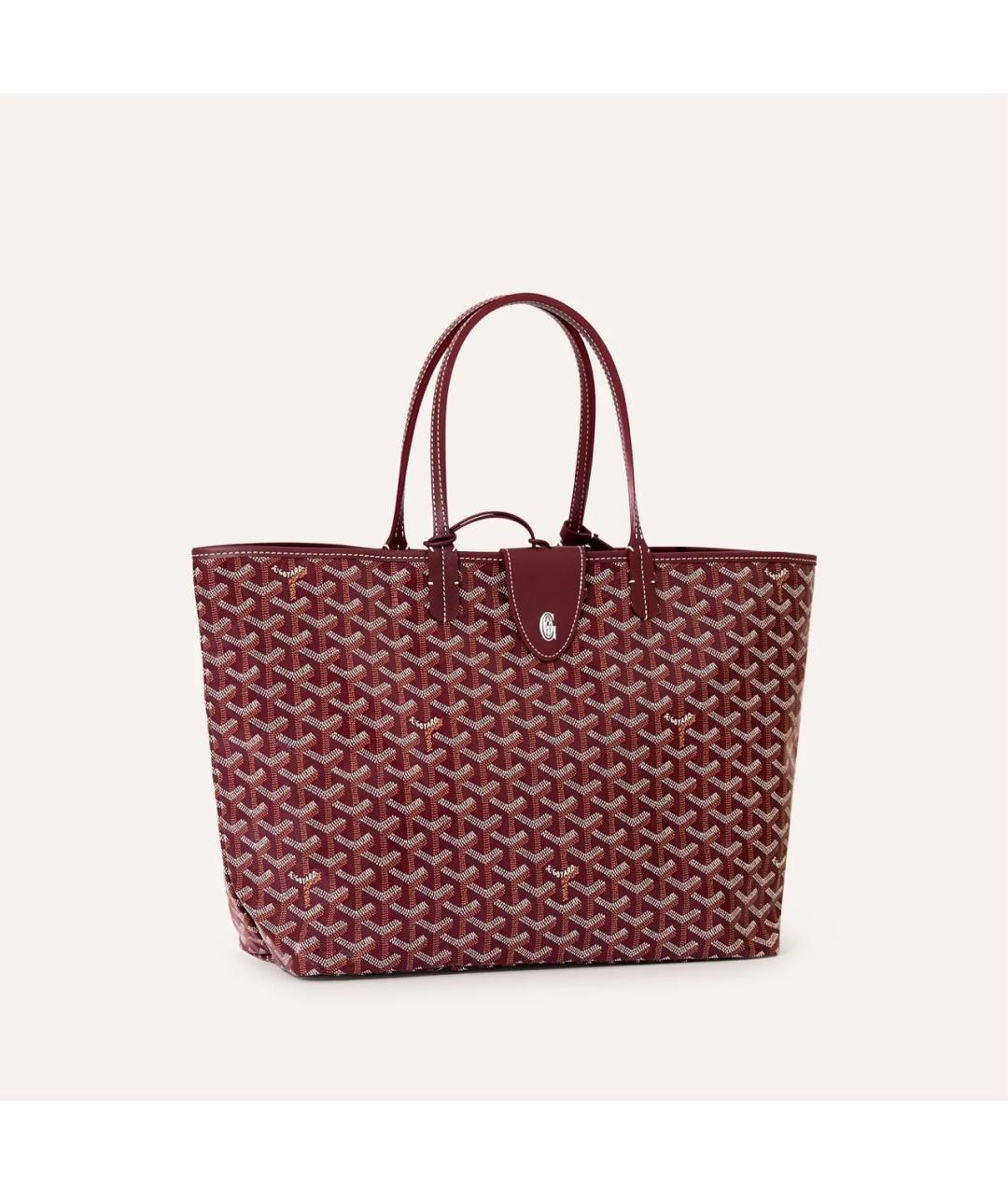 GOYARD Бордовая кожаная сумка с короткими ручками, фото 7
