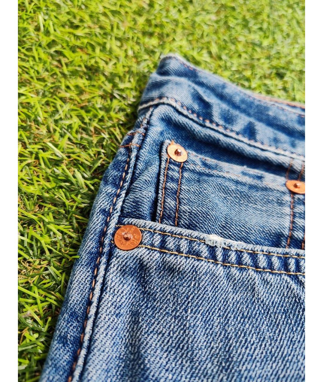 POLO RALPH LAUREN Голубые хлопковые прямые джинсы, фото 4