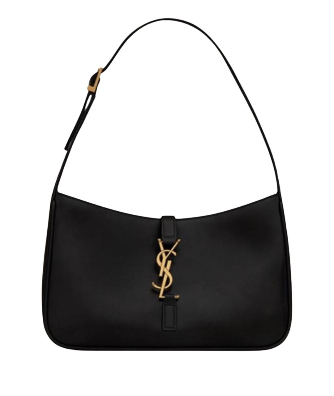 SAINT LAURENT Черная кожаная сумка с короткими ручками, фото 1