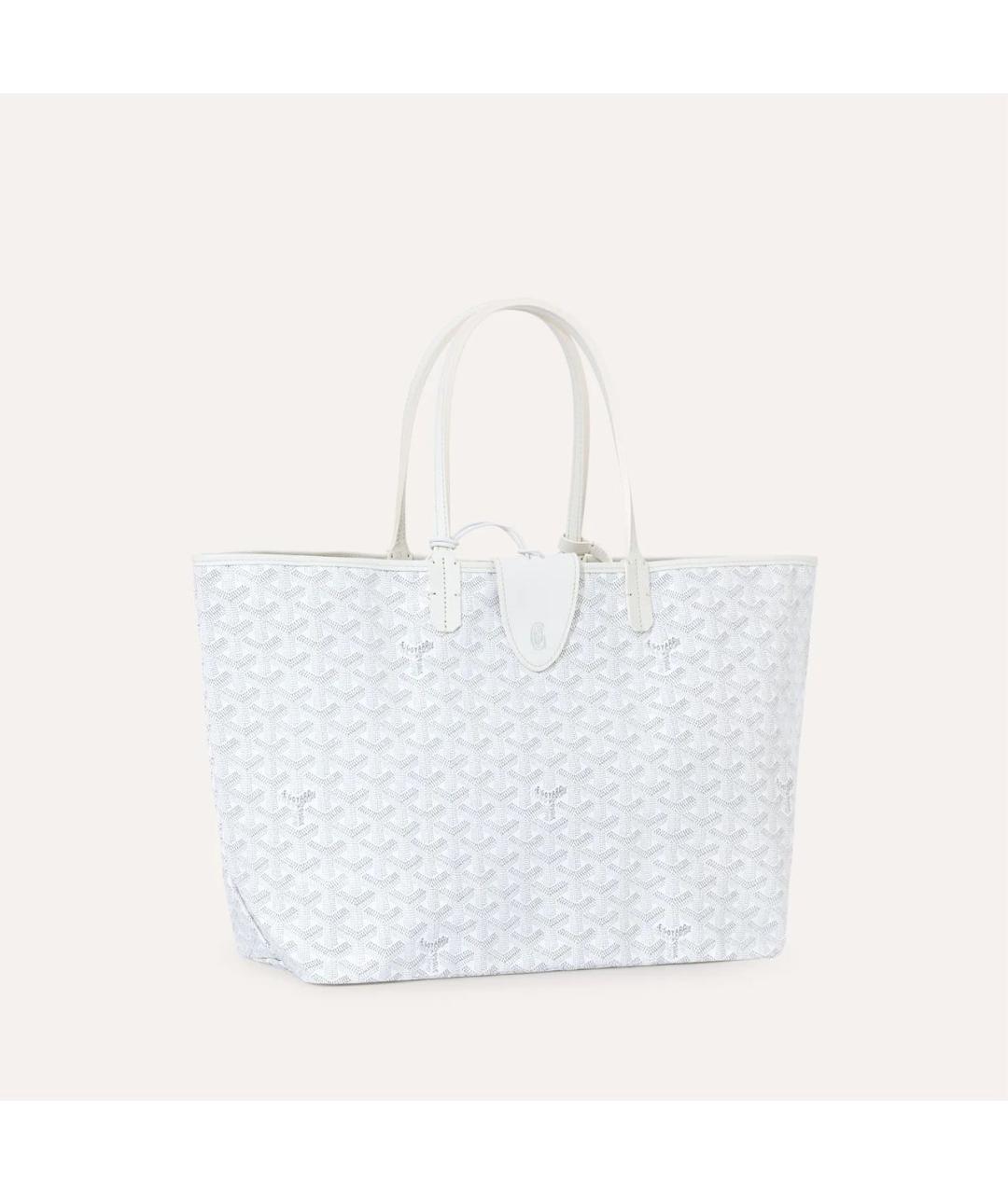 GOYARD Белая сумка с короткими ручками из канвы, фото 2