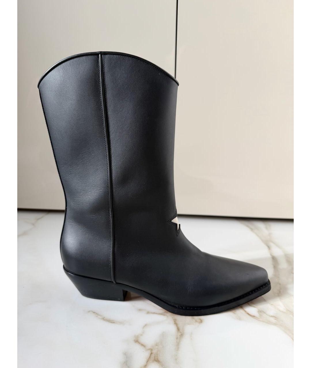 CHRISTIAN DIOR Черные кожаные полусапоги, фото 9