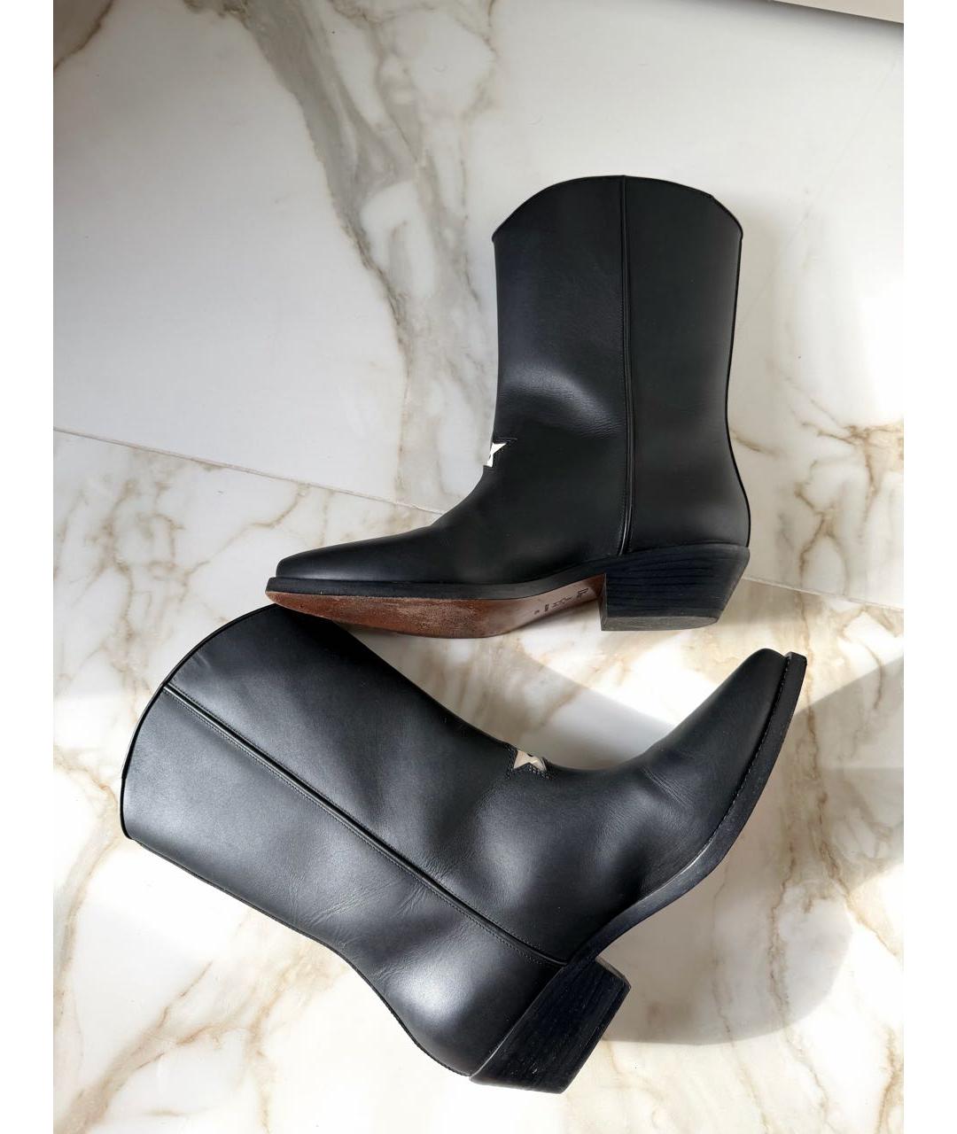 CHRISTIAN DIOR Черные кожаные полусапоги, фото 5