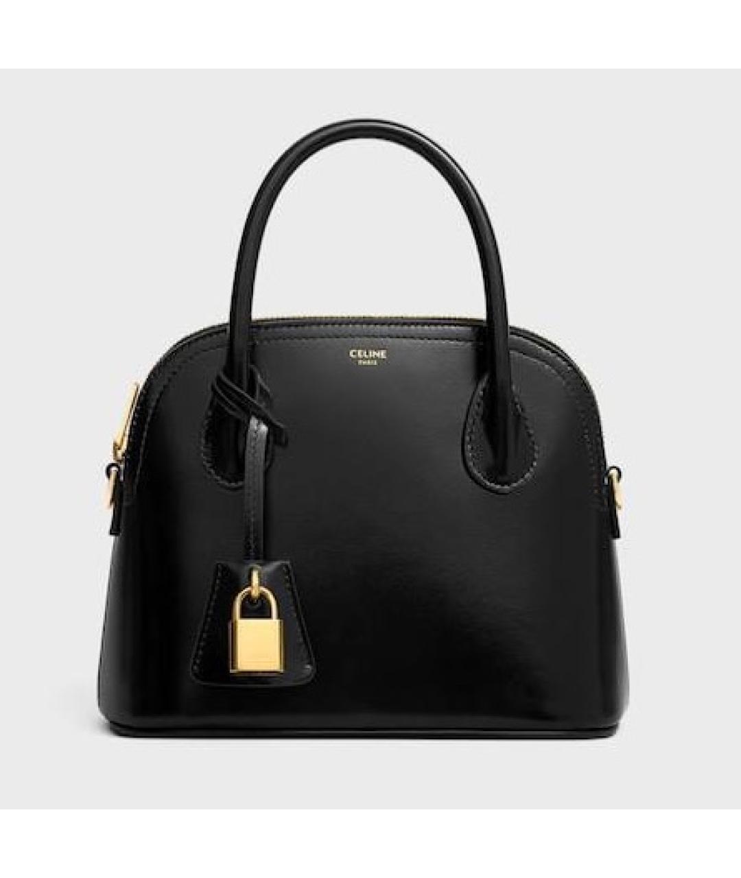 CELINE Черная кожаная сумка с короткими ручками, фото 7