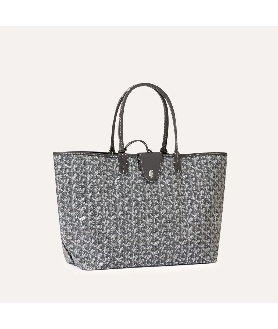 GOYARD Серая сумка с короткими ручками из канвы, фото 2