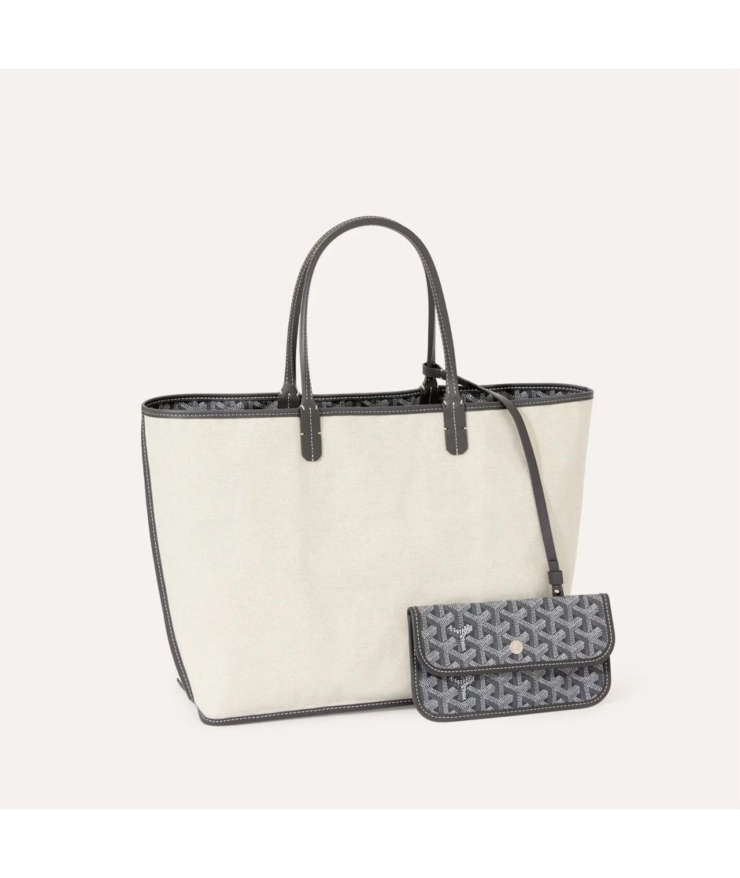 GOYARD Серая сумка с короткими ручками из канвы, фото 3