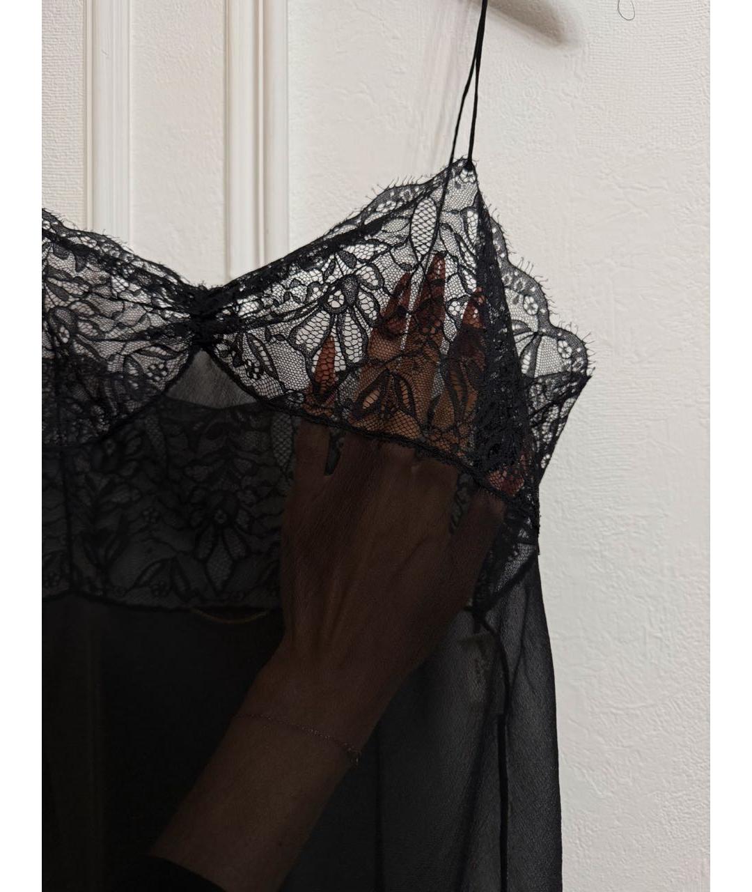 SAINT LAURENT Черная шелковая майка, фото 3