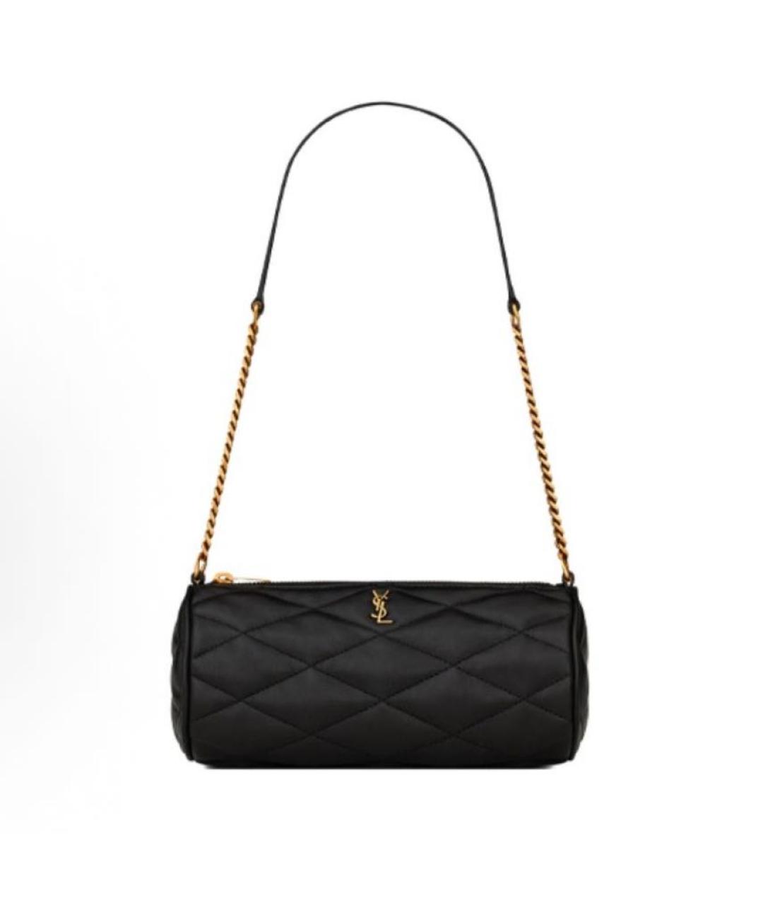 SAINT LAURENT Черная кожаная сумка с короткими ручками, фото 5