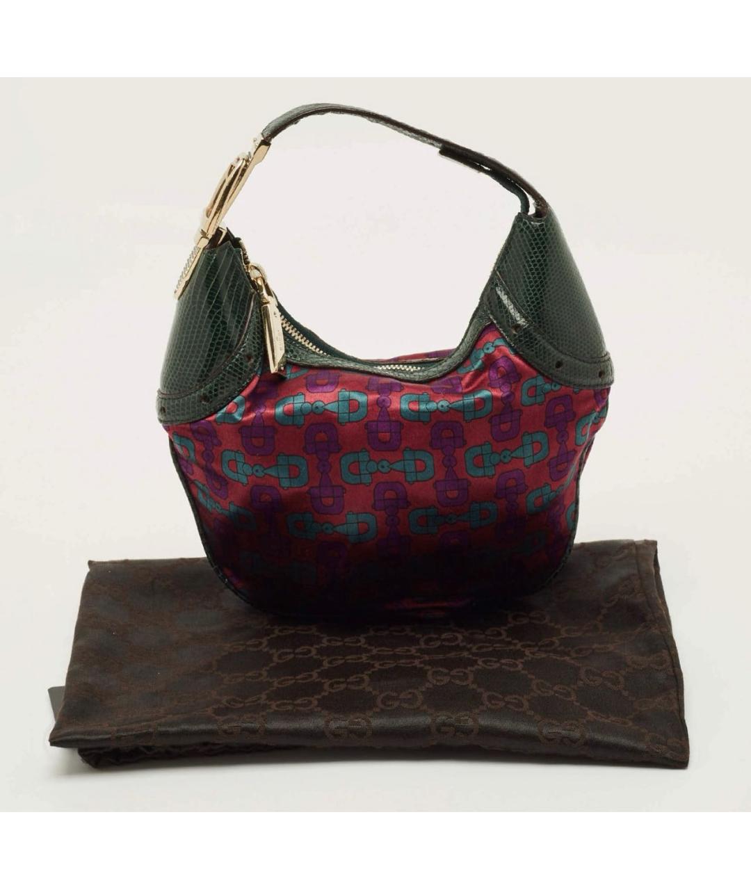 GUCCI Зеленая сумка через плечо из экзотической кожи, фото 5