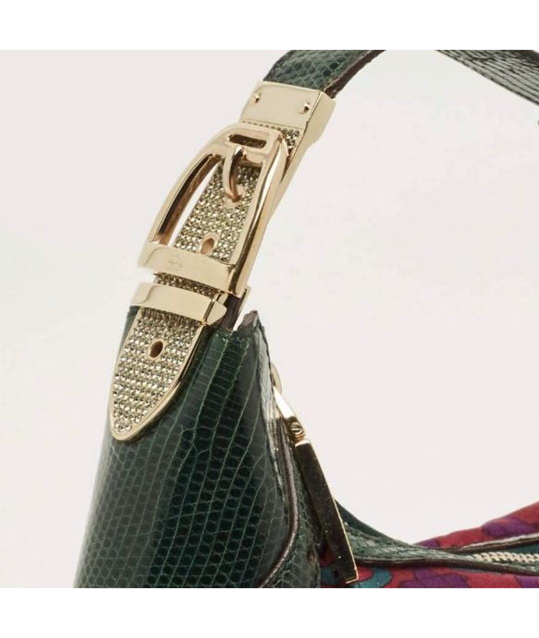 GUCCI Зеленая сумка через плечо из экзотической кожи, фото 7