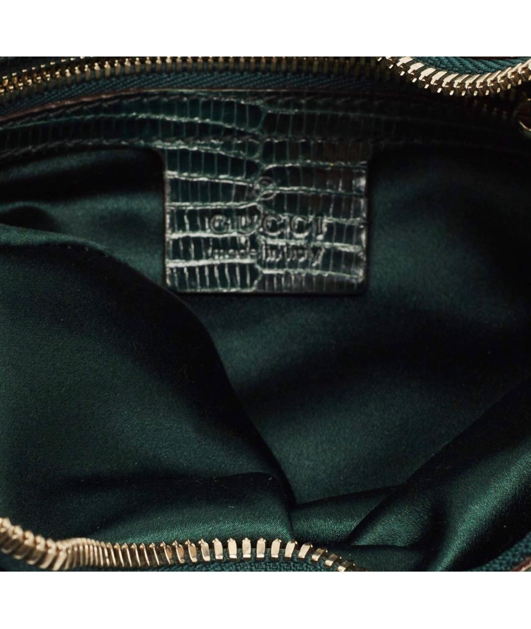 GUCCI Зеленая сумка через плечо из экзотической кожи, фото 4