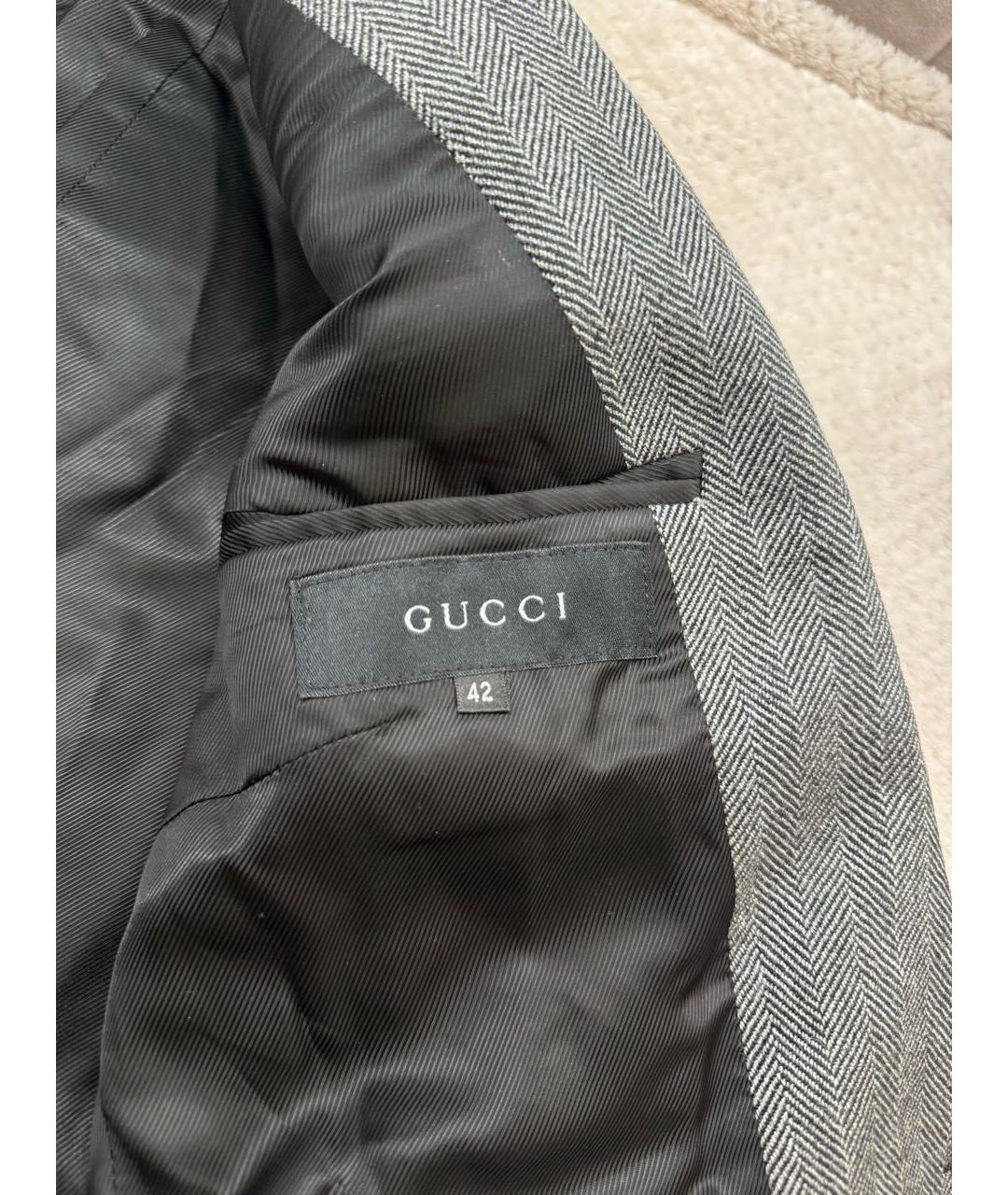 GUCCI Серый шерстяной жакет/пиджак, фото 3