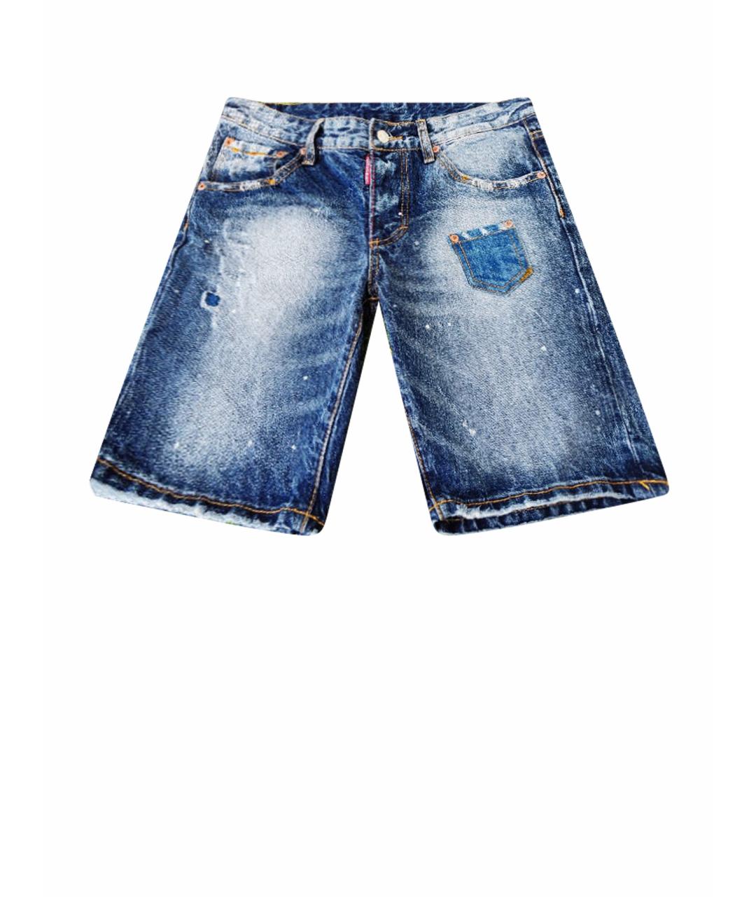 DSQUARED2 Синие хлопко-эластановые шорты, фото 1