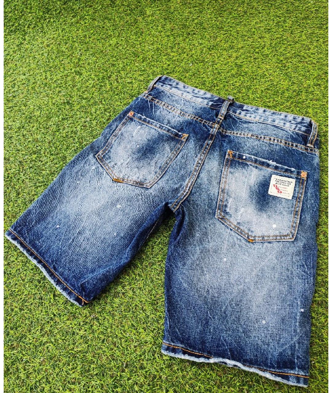 DSQUARED2 Синие хлопко-эластановые шорты, фото 2