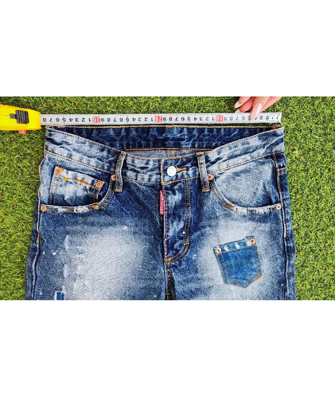 DSQUARED2 Синие хлопко-эластановые шорты, фото 3