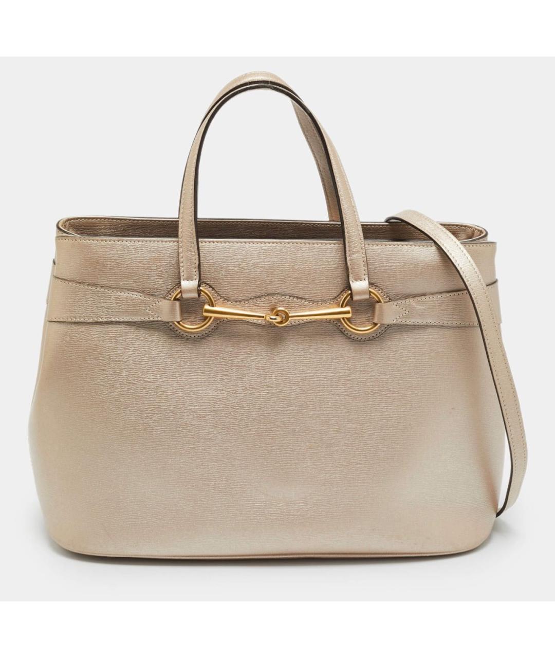 GUCCI Бежевая кожаная сумка с короткими ручками, фото 9