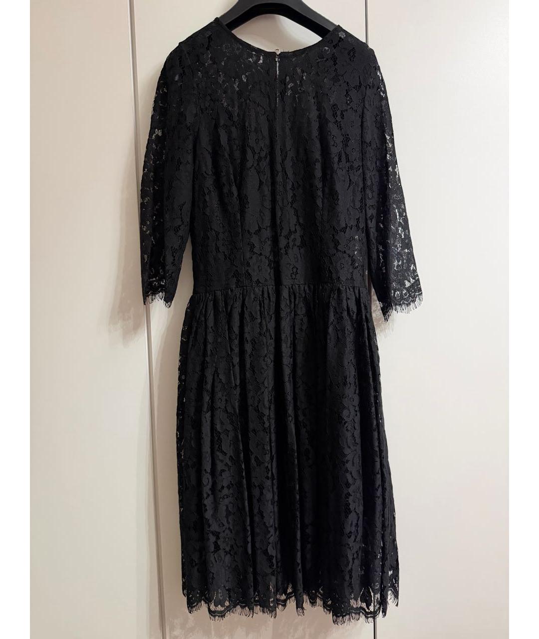 DOLCE&GABBANA Черное хлопко-эластановое вечернее платье, фото 5