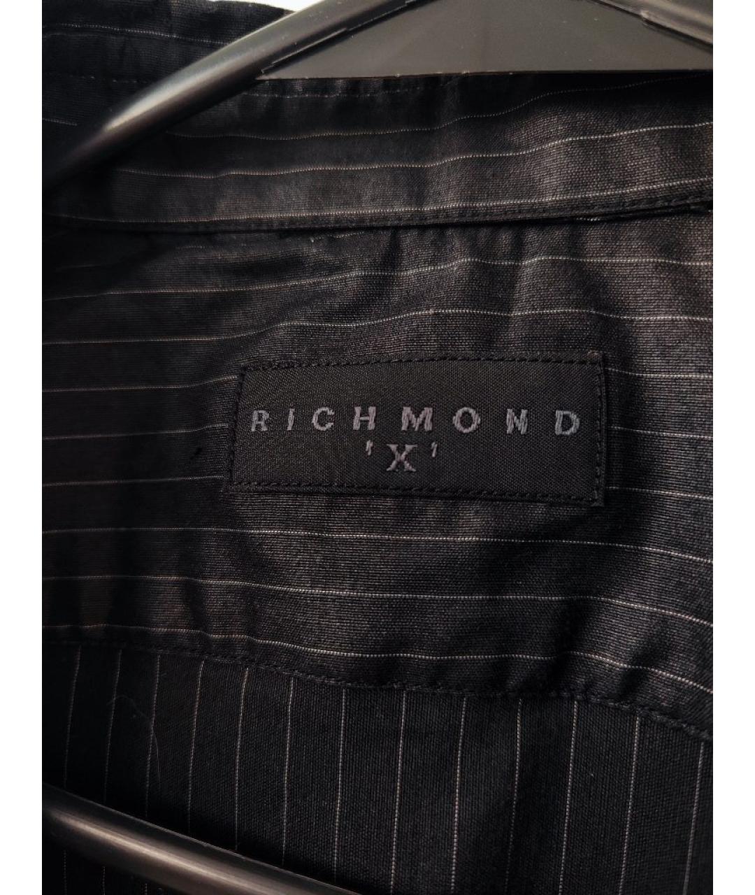 JOHN RICHMOND Черная хлопко-полиэстеровая кэжуал рубашка, фото 6