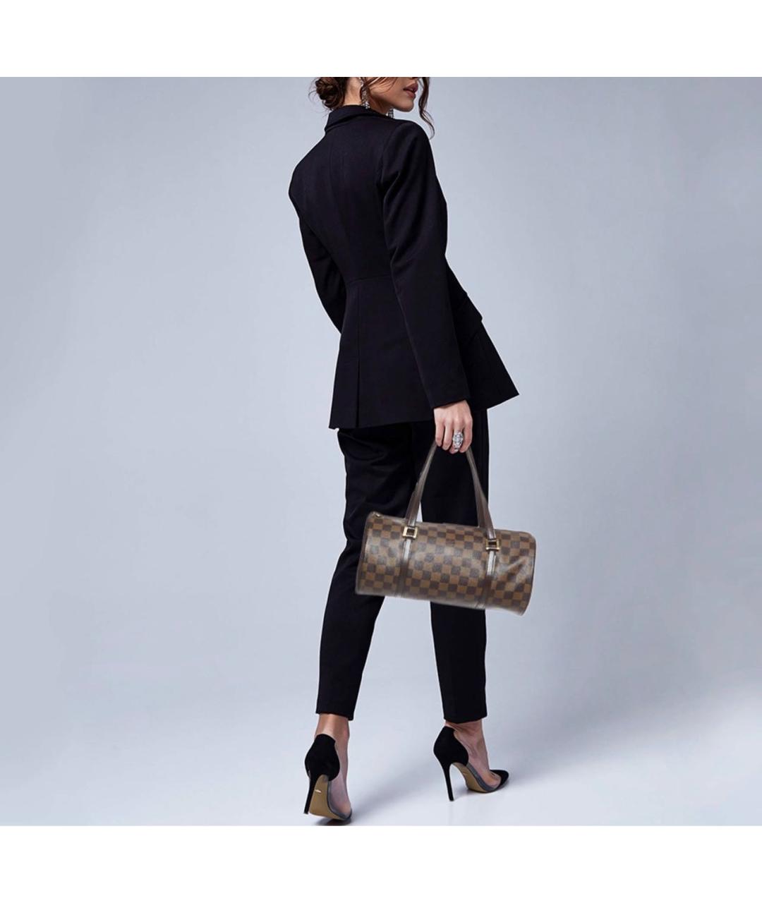 LOUIS VUITTON Коричневая сумка с короткими ручками из канвы, фото 5