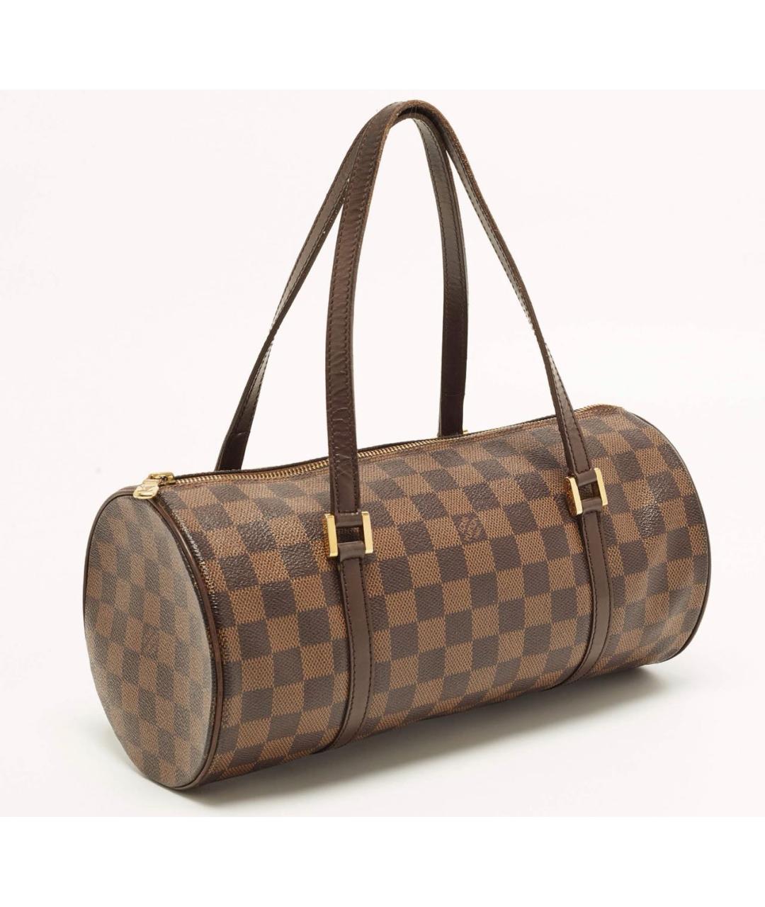 LOUIS VUITTON Коричневая сумка с короткими ручками из канвы, фото 2