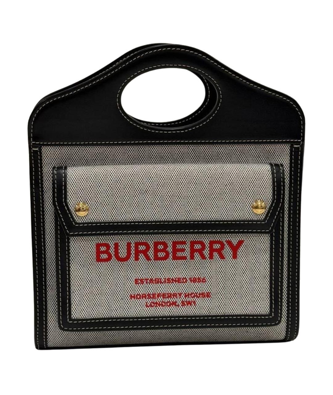 BURBERRY Серая сумка тоут из канвы, фото 1