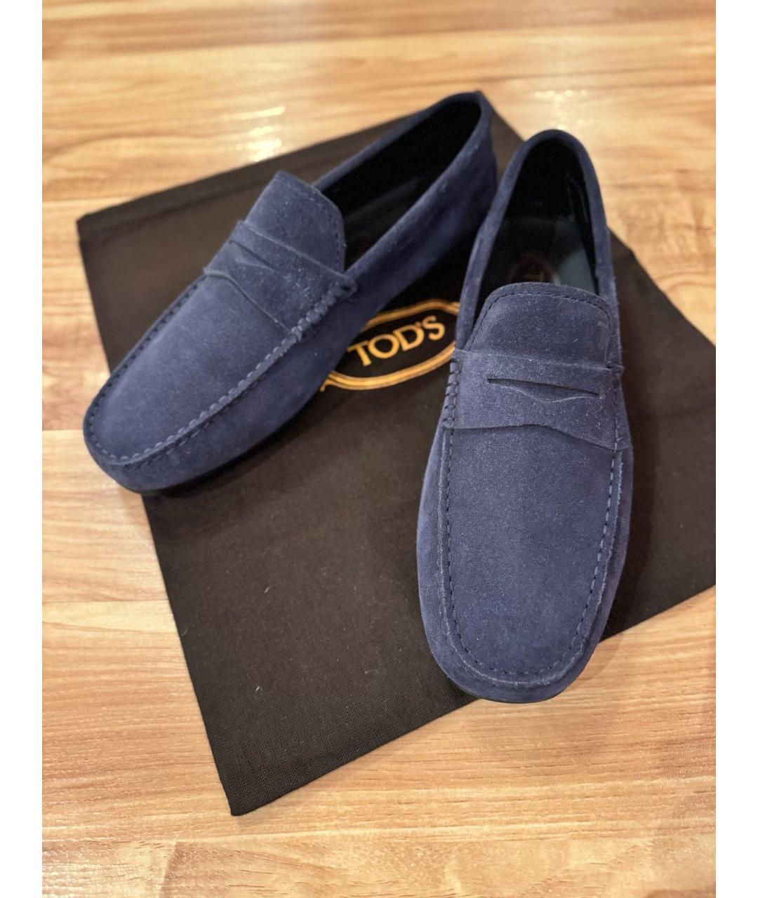 TOD'S Синие замшевые мокасины, фото 5