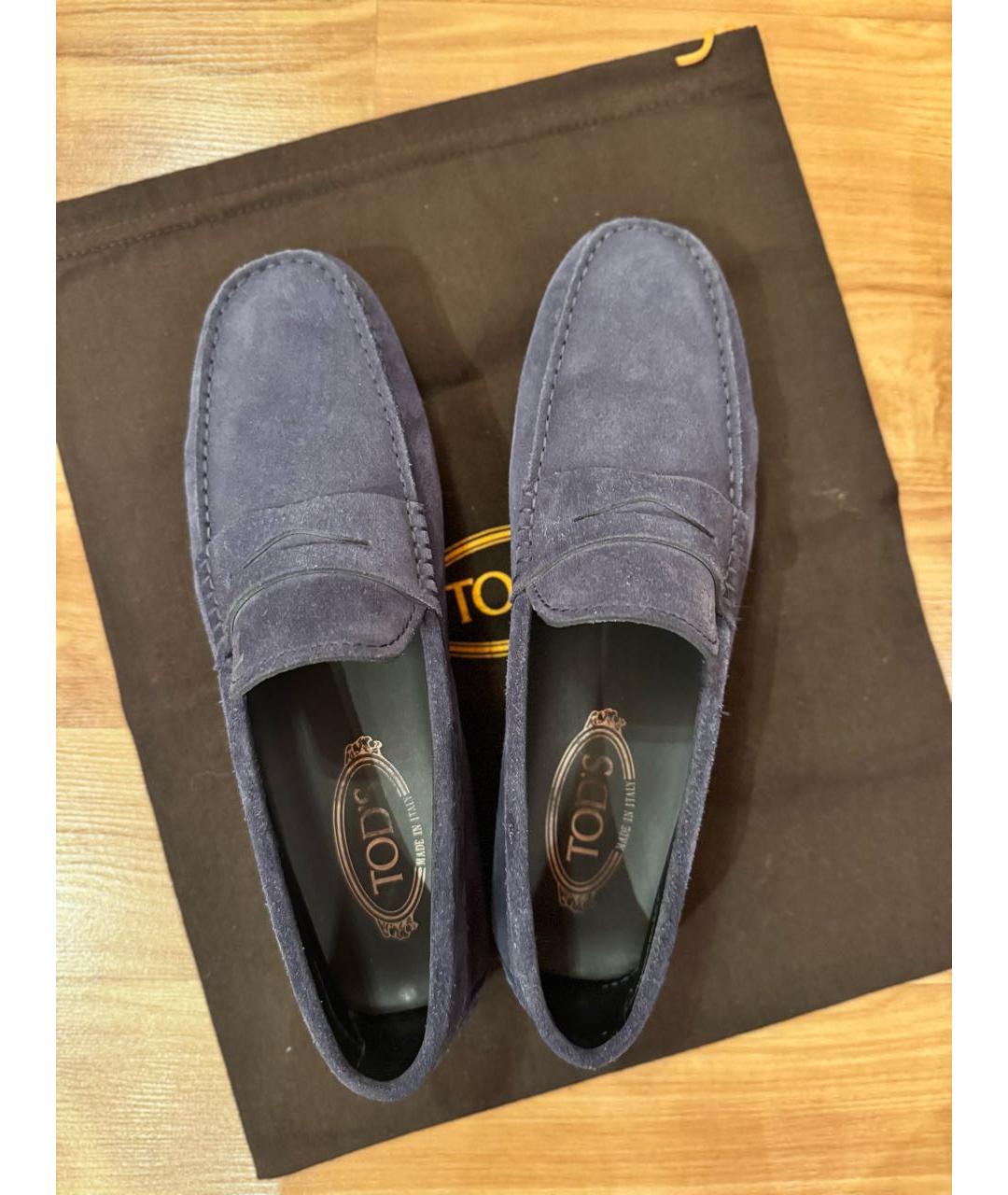 TOD'S Синие замшевые мокасины, фото 3
