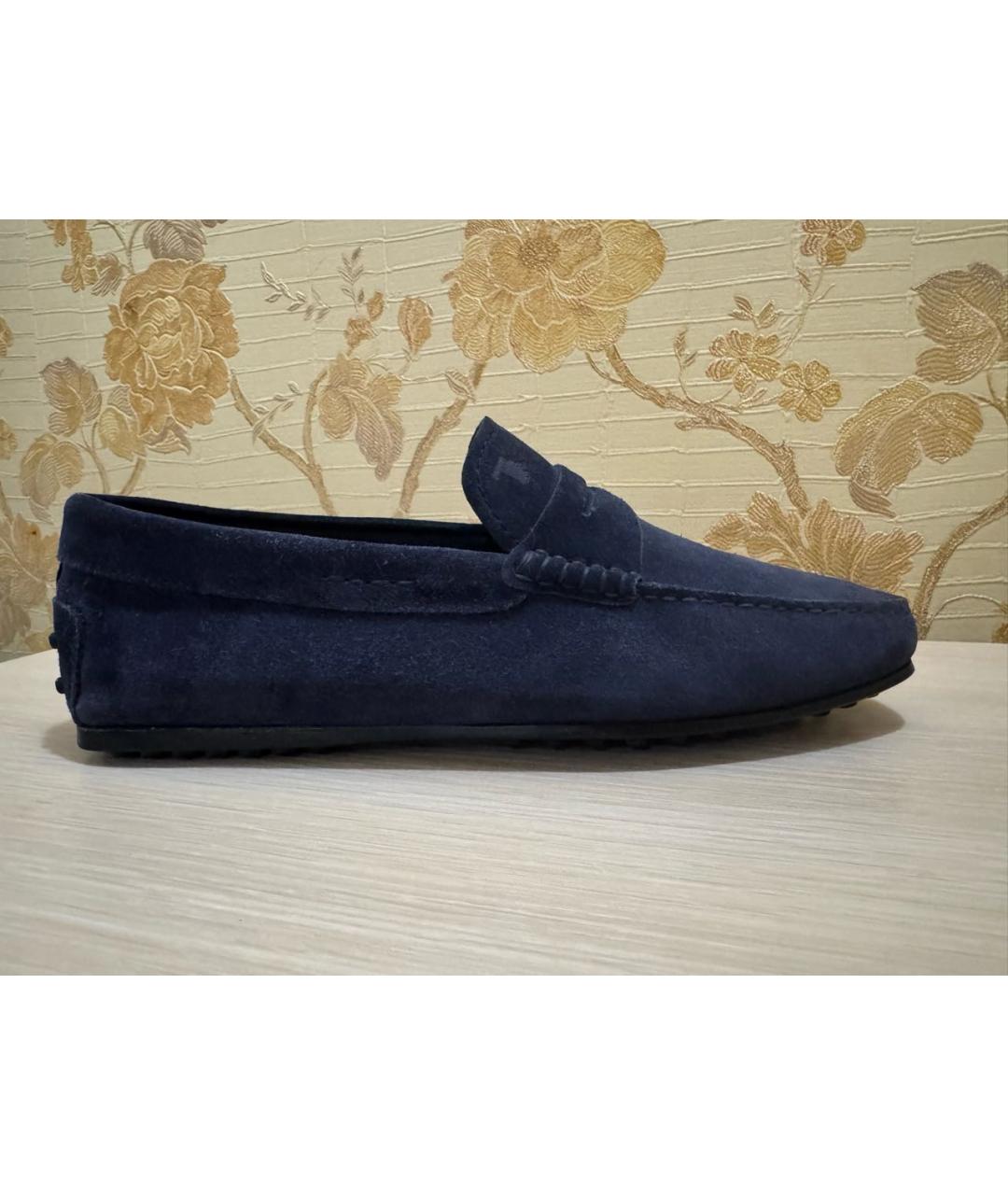 TOD'S Синие замшевые мокасины, фото 8